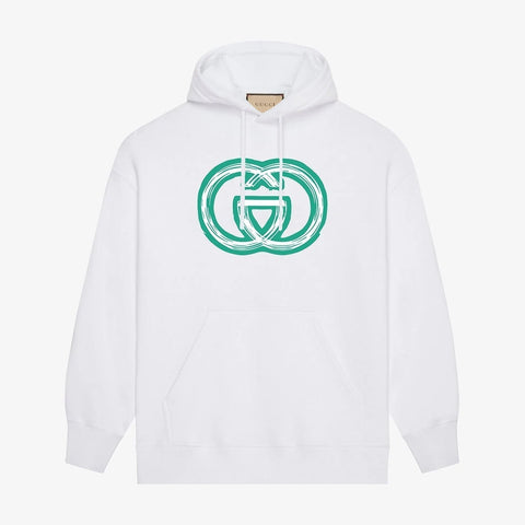 Green Classic Print Hoodie