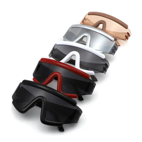 Wholesale Oversize Futuristic Shield Wraparound Visor Sunglasses