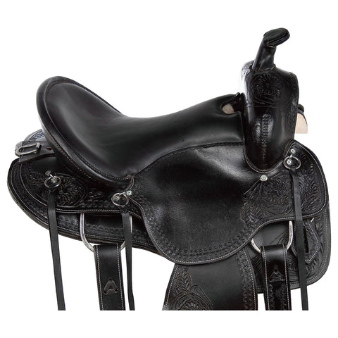 Premium Leather Barrel Racing Trail Horse Horse Saddle TACK Black/Tan