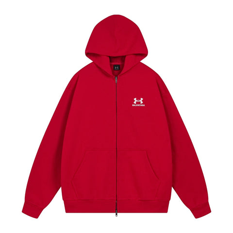 1021 New front and back embroidered cardigan hoodie