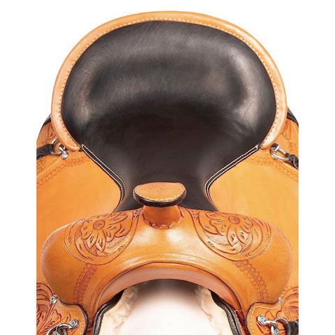 Premium Leather Barrel Racing Trail Horse Horse Saddle TACK Black/Tan