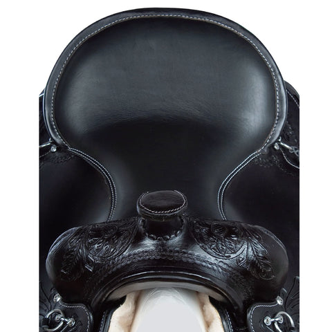 Premium Leather Barrel Racing Trail Horse Horse Saddle TACK Black/Tan