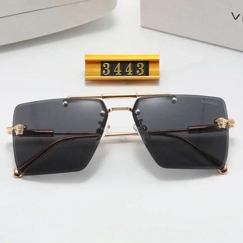 5 color fashion frameless double bridge polarized sunglasses