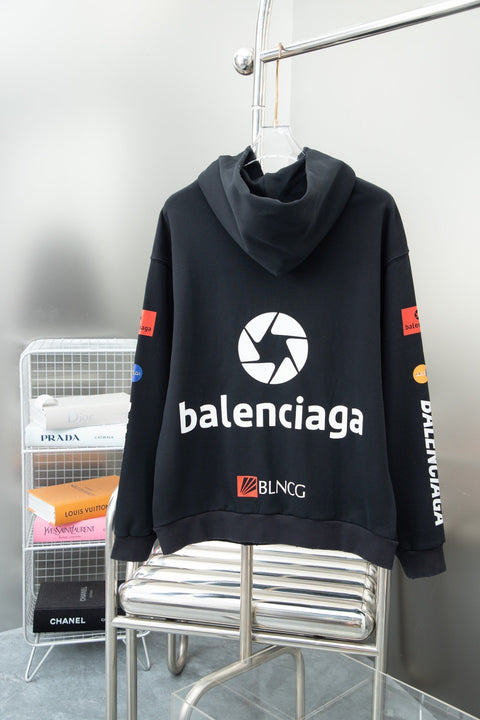 New print loose hoodie