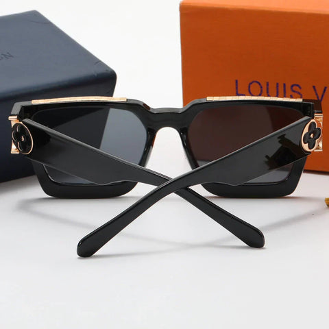 4 color fashion letter stitching four-leaf clover temple flat glasses