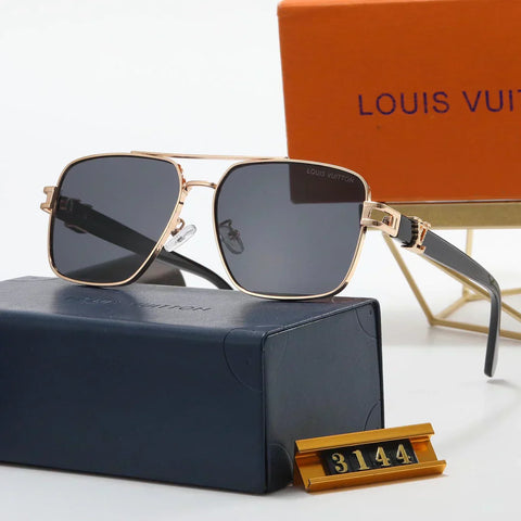 5 color stylish double bridge frame letter inlaid polarized sunglasses