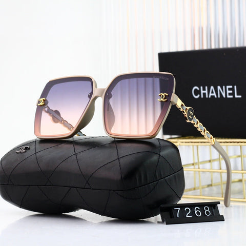 5-color Polaroid nylon HD lenses frameless design sunglasses 7268
