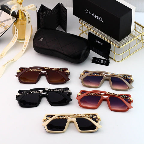 5-color Polaroid nylon HD lenses frameless design sunglasses 7268