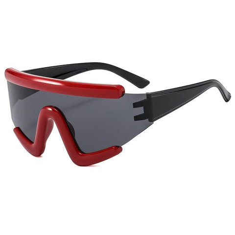 Wholesale Oversize Futuristic Shield Wraparound Visor Sunglasses