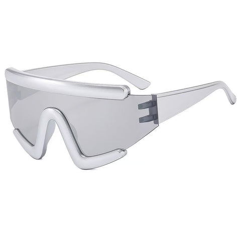 Wholesale Oversize Futuristic Shield Wraparound Visor Sunglasses