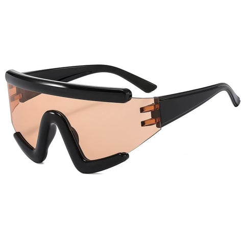 Wholesale Oversize Futuristic Shield Wraparound Visor Sunglasses