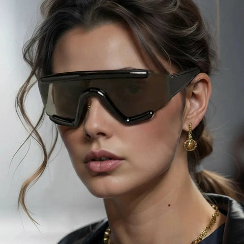 Wholesale Oversize Futuristic Shield Wraparound Visor Sunglasses